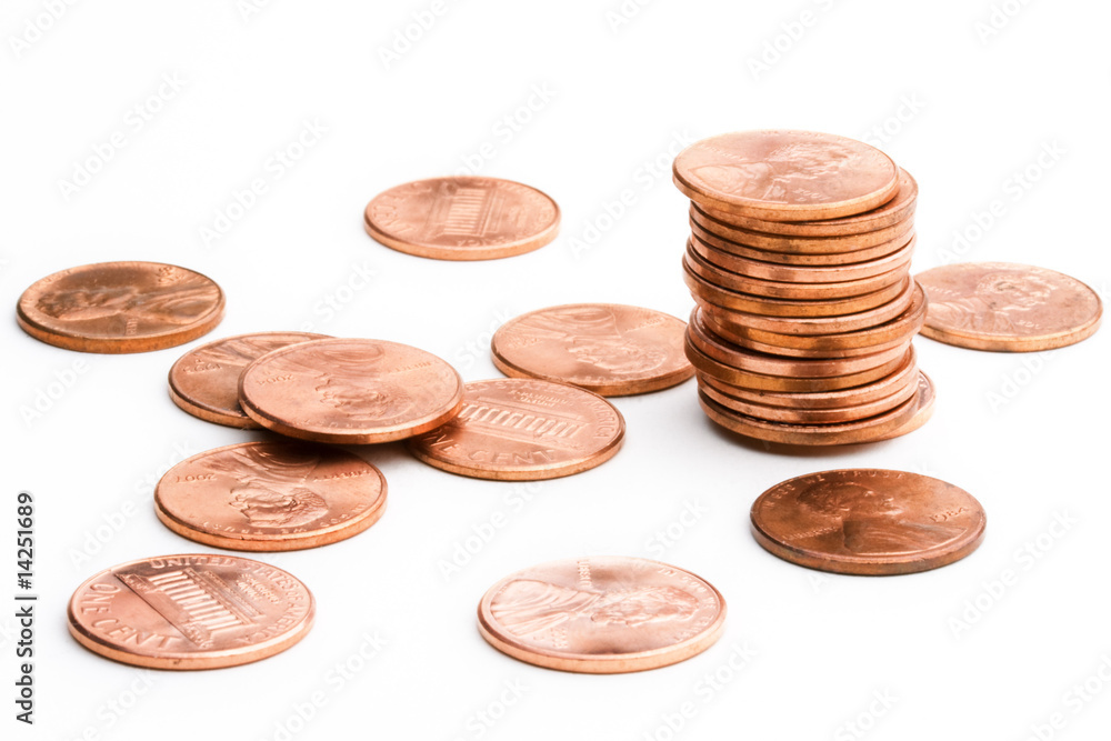 pile of U.S. coins pile of U.S. coins