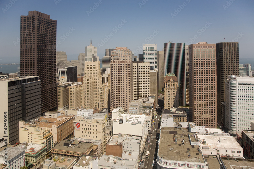 Blick vom Hochhaus auf die Skyline von San Francisco