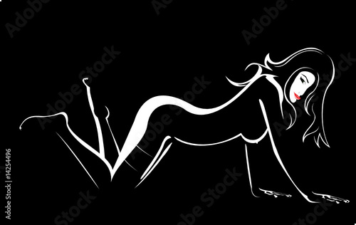 Vector. A young and beautiful girl.