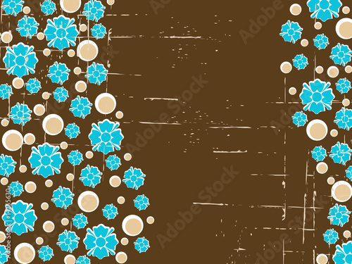 Wavy Retro floral background