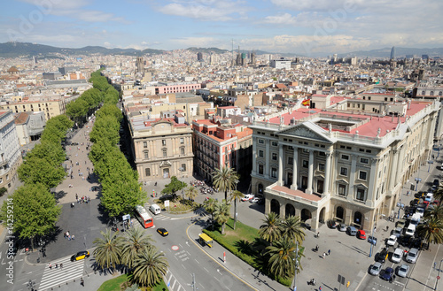 Aerial view over Barcelona from Mirador de Colom photo