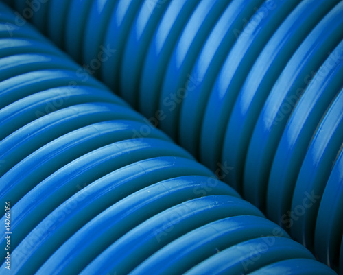 Blue plastic pipes