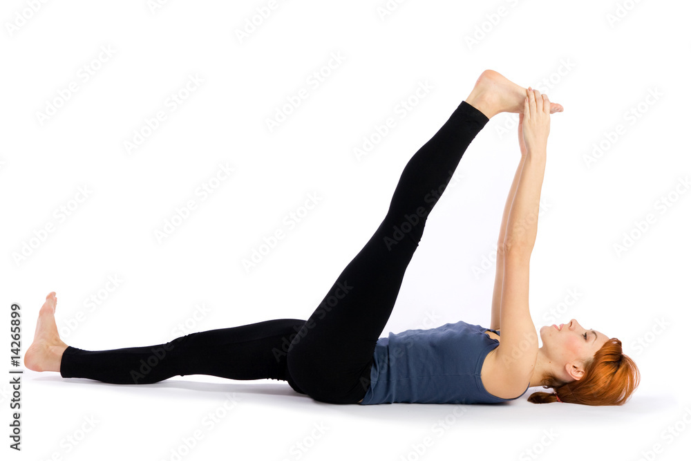 Woman doing Stretching Yoga Exercise