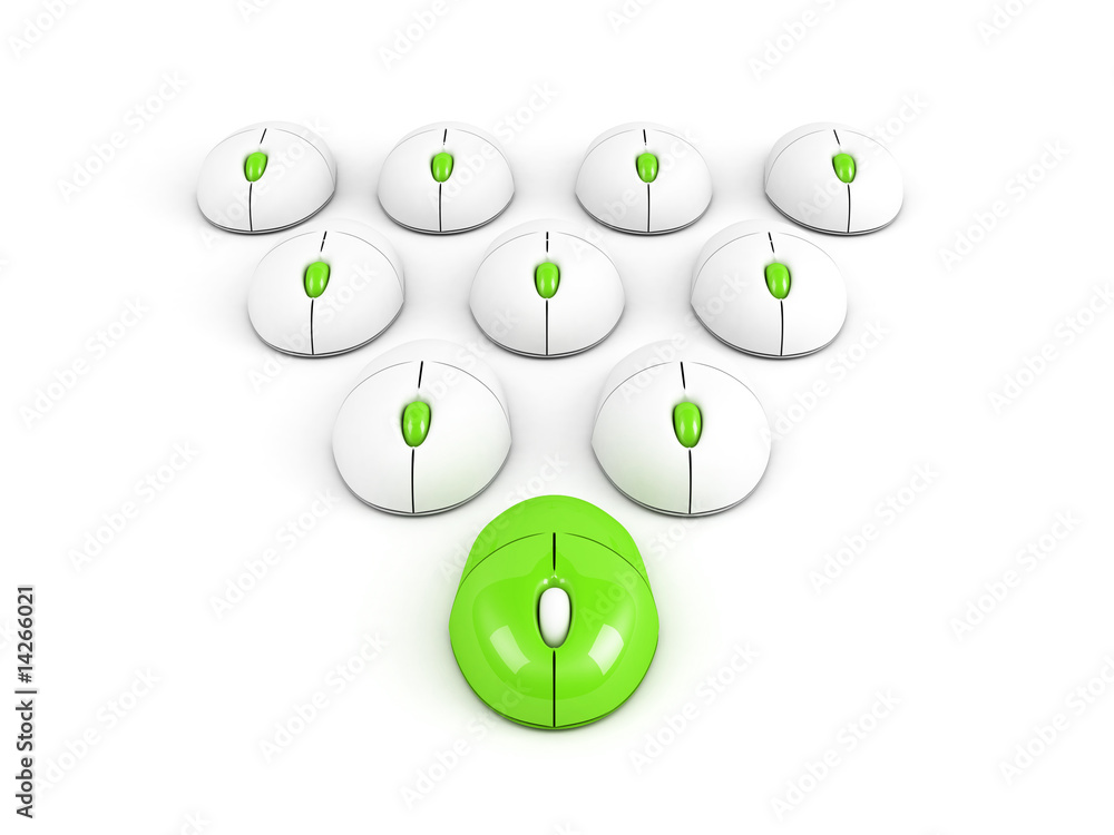 green leading computer mouse leadership conception green leading computer mouse leadership conception