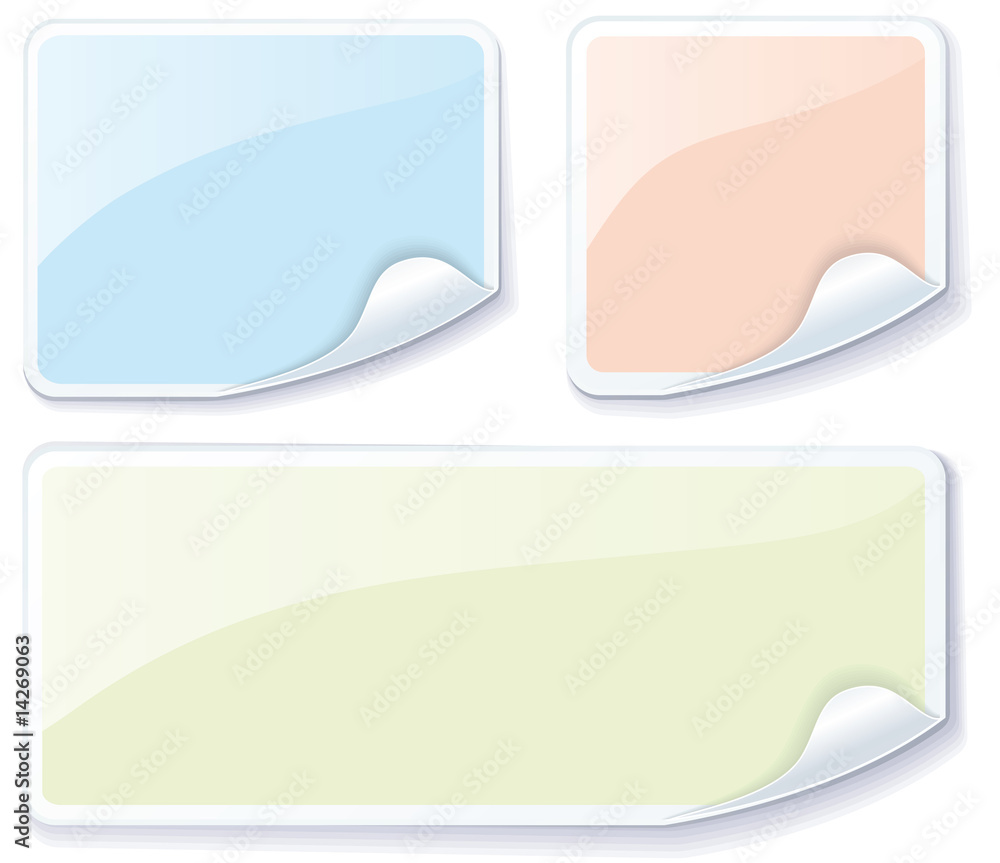 Empty colour stickers of light tones Empty colour stickers of light tones