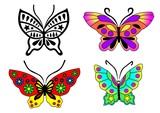 Schmetterling Set in Farbe als Illustration