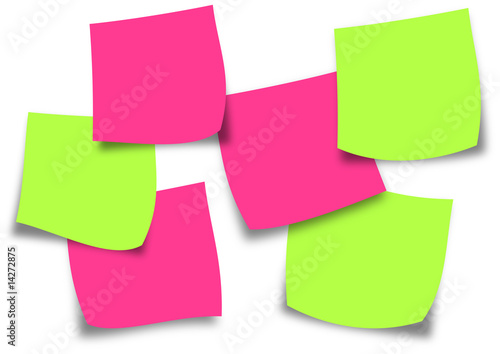 Postits pink & grün