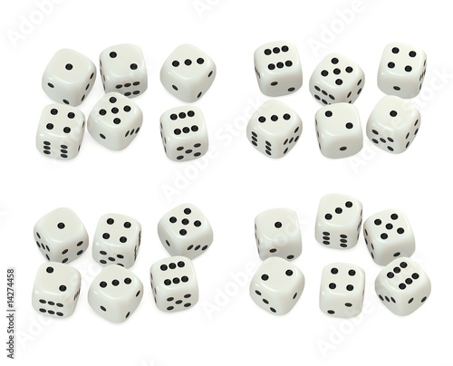 White dice collection