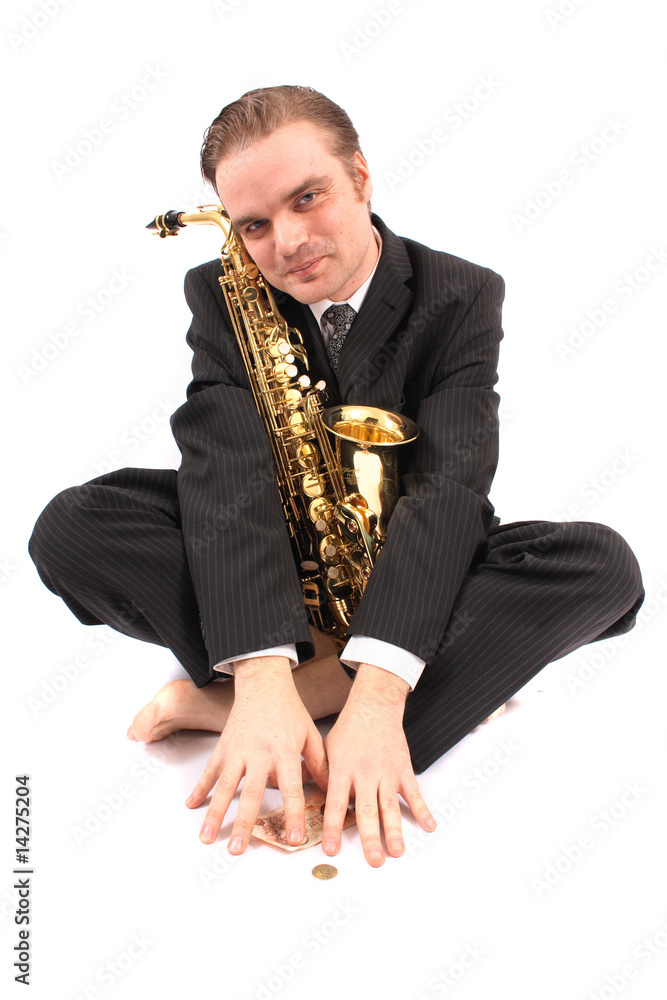 Naklejka premium saxophonist