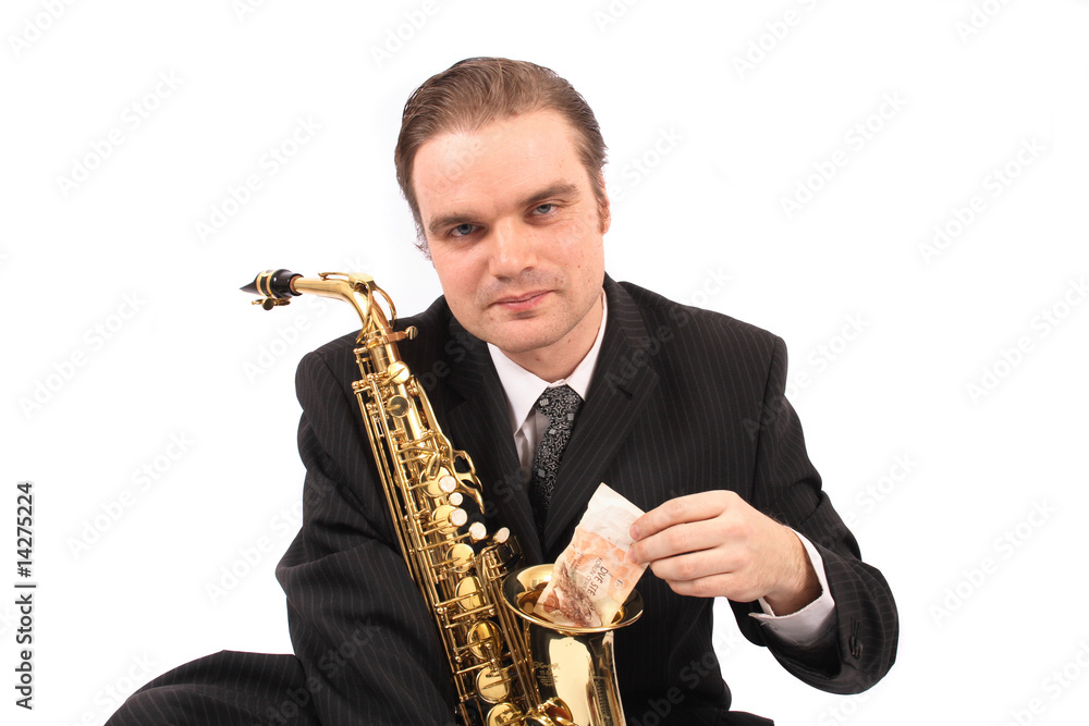Naklejka premium saxophonist