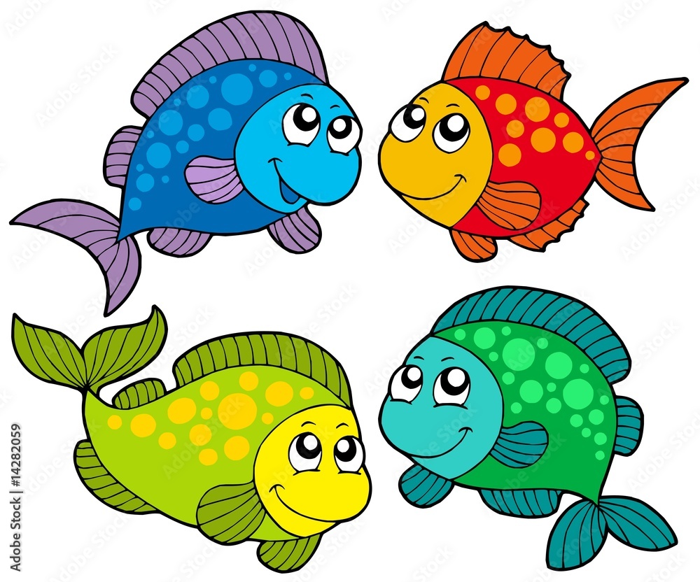 Cute cartoon fishes collection Stock Vector | Adobe Stock