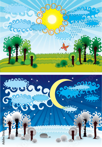 summer winter background vector