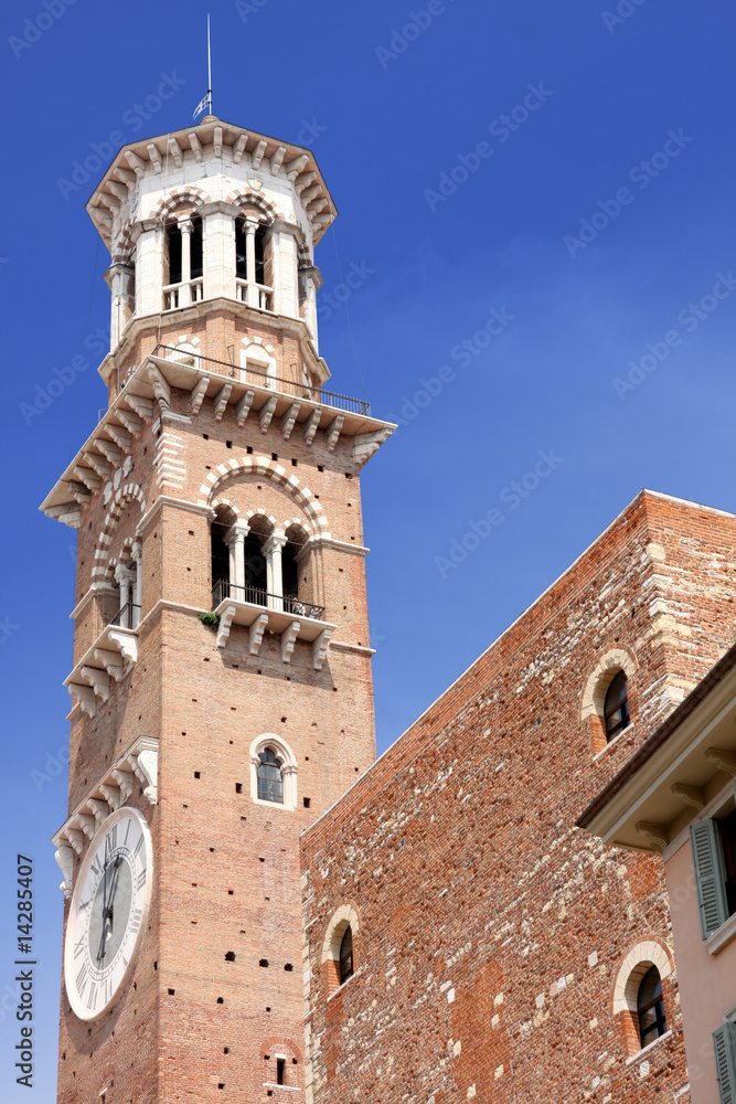 Tower Lamberti in city Verona