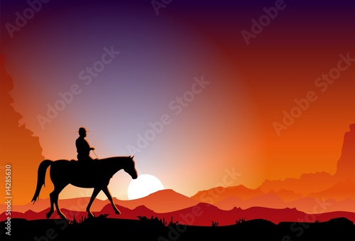 Cowboy in the Sunset © Viktorus