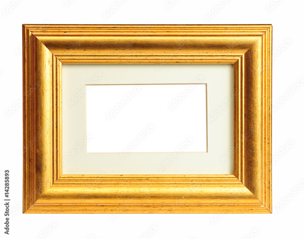 Old gold frame isolated on white Old gold frame isolated on white