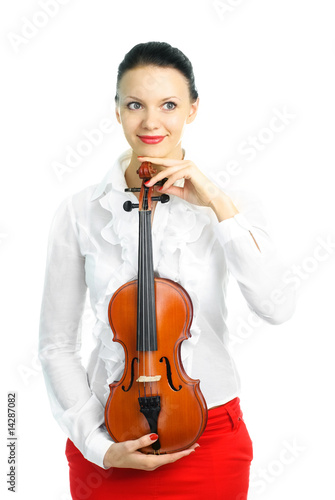 pretty girl with a violin
