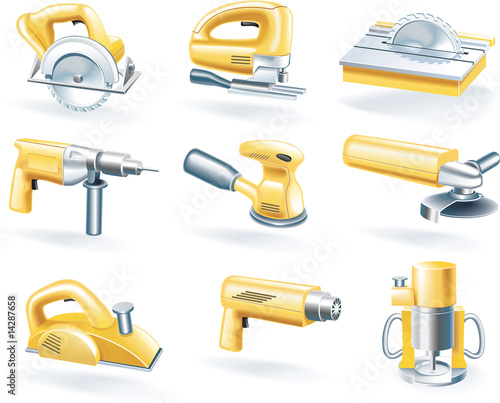 Vector electric tools icon set