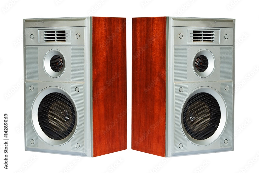 Obraz premium acoustic columns on a white background