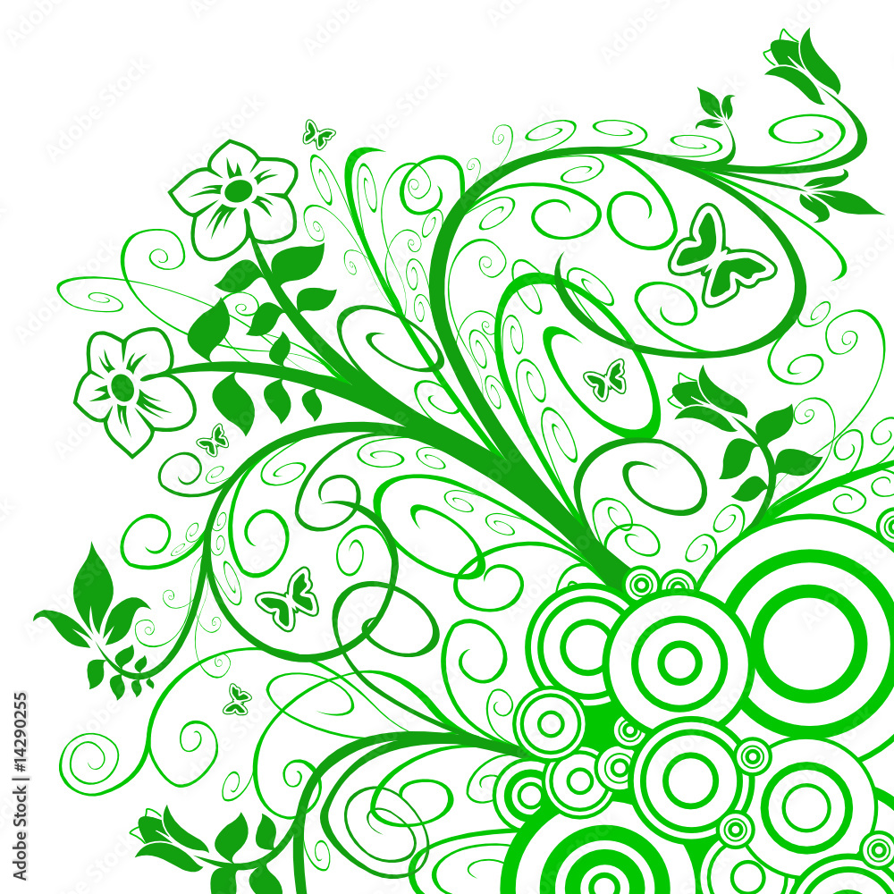 Blumen und Ornament als Dekoration Blumen und Ornament als Dekoration