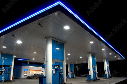 Blue filling station