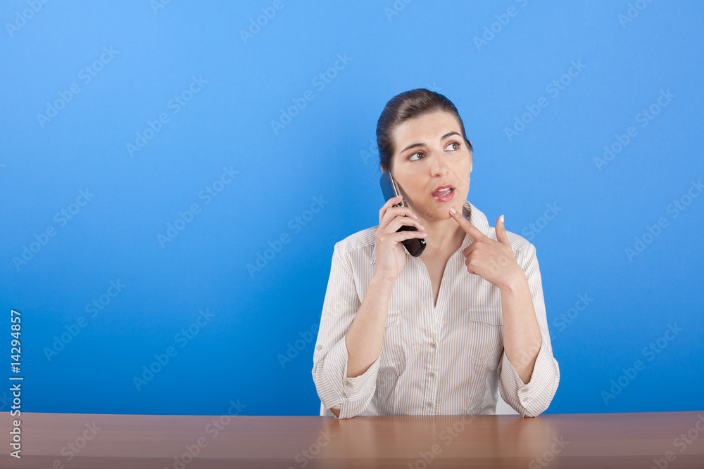 Businesswoman calling at phone Businesswoman calling at phone