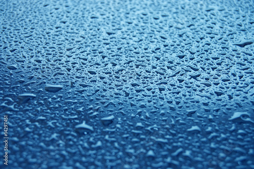 Water droplets on glass. Raindrops.