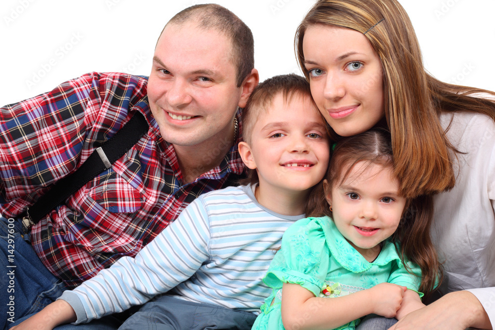 Portrait of parents and two children