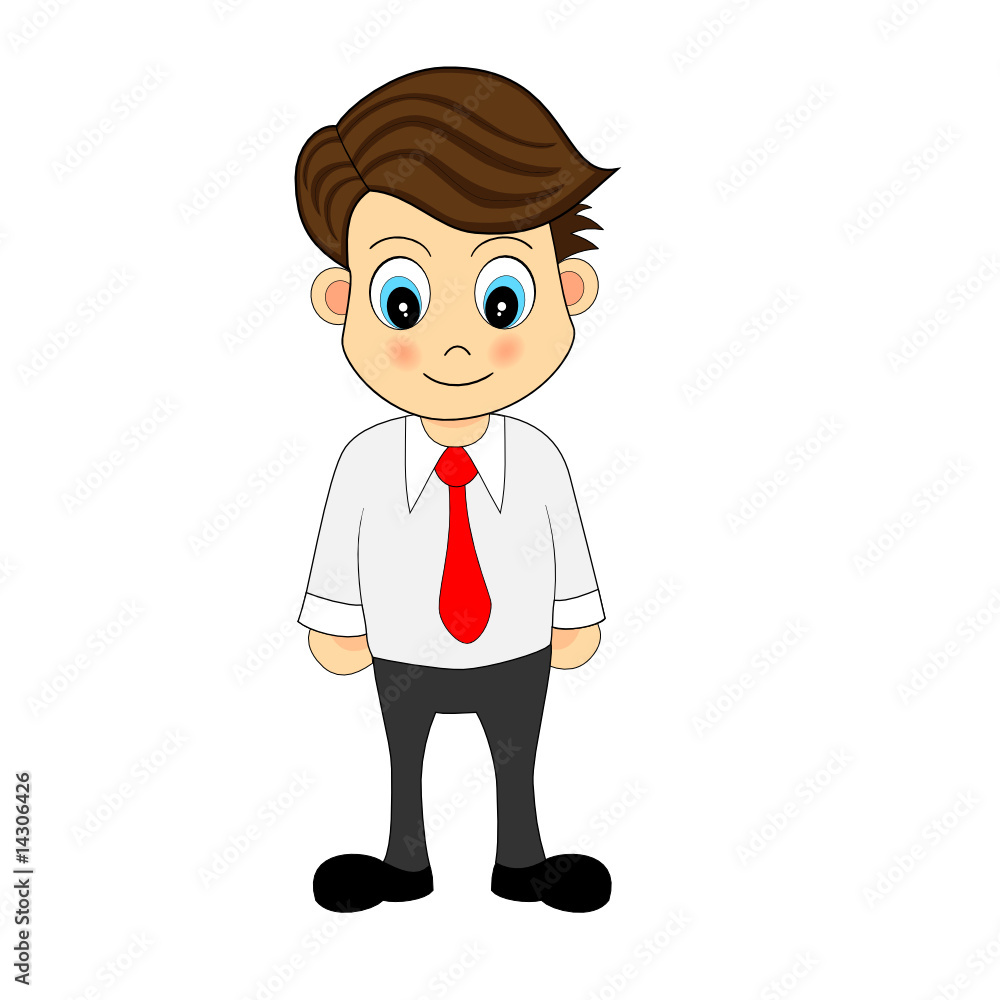 Cute Cartoon Illustration of An Office Worker Cute Cartoon Illustration of An Office Worker