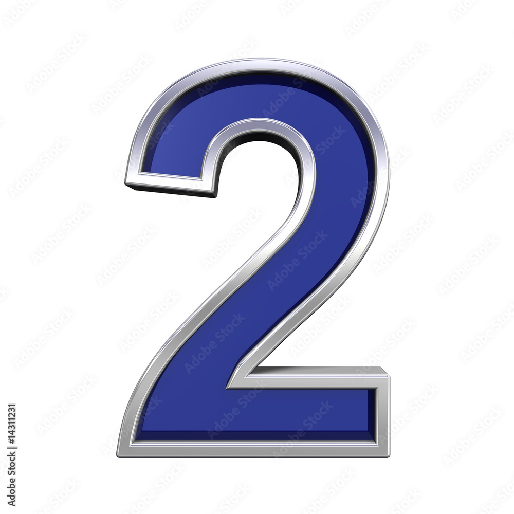 One digit from blue glass with chrome frame alphabet set One digit from blue glass with chrome frame alphabet set