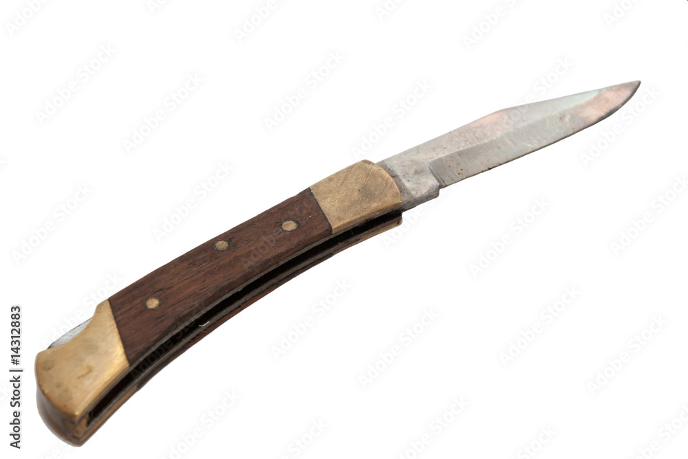 foldable knife isolated on white foldable knife isolated on white
