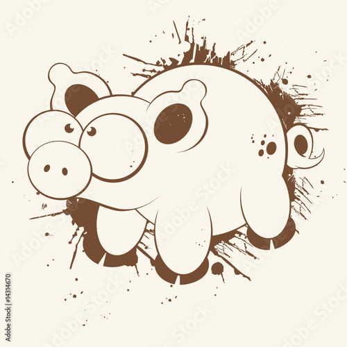 schwein ferkel sau vintage