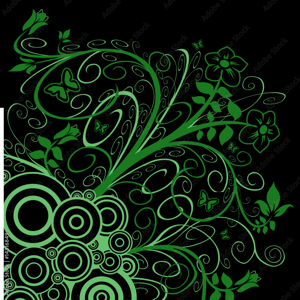 Ornament und Blumen als dekoratives Design Ornament und Blumen als dekoratives Design