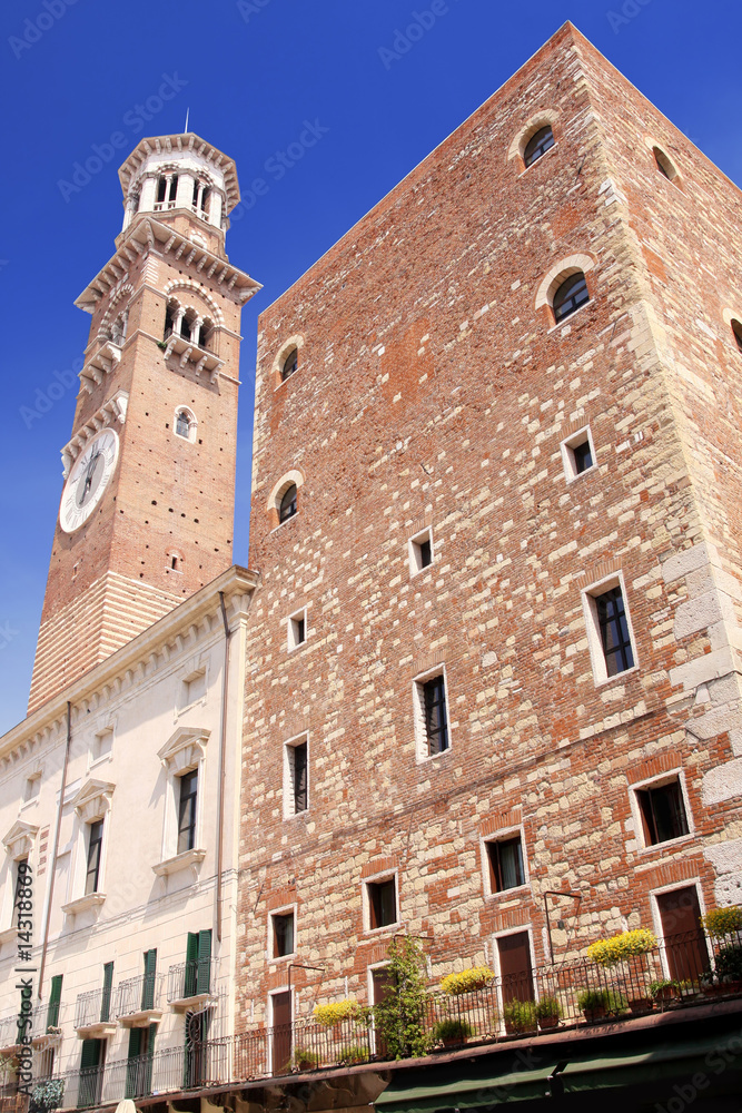 Tower Lamberti in city Verona, Italy