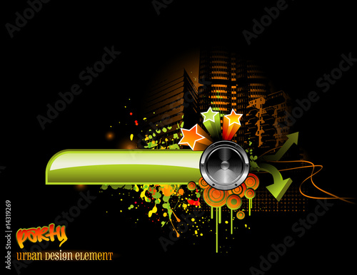 urban music design with speaker and graphic elements