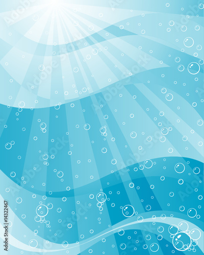 Abstract background of sunlight underwater.
