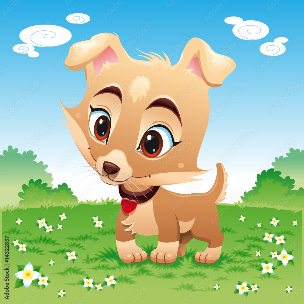 Baby dog in the meadow Baby dog in the meadow