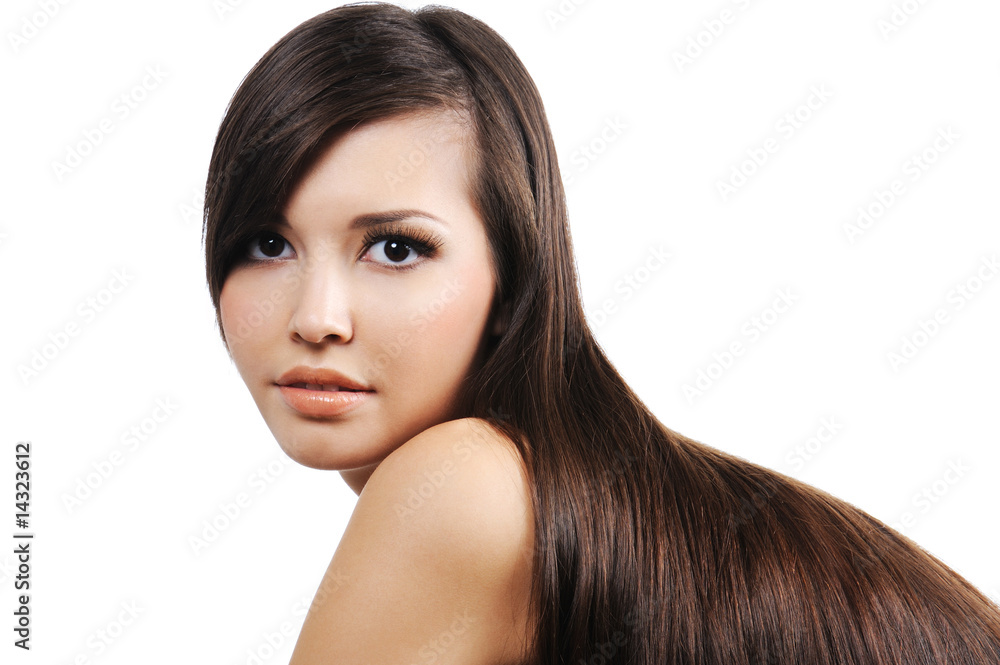 Fototapeta premium girl with long brown hairs