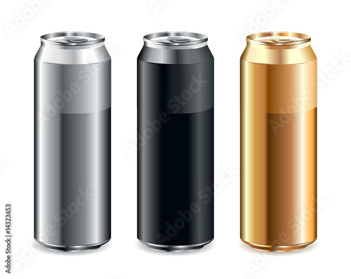 set of realistic cans