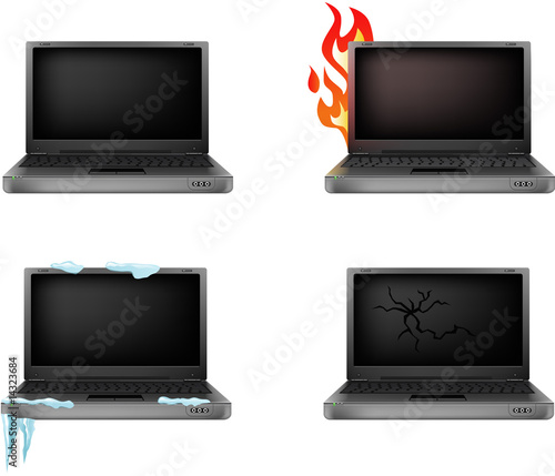 Set of laptop icons