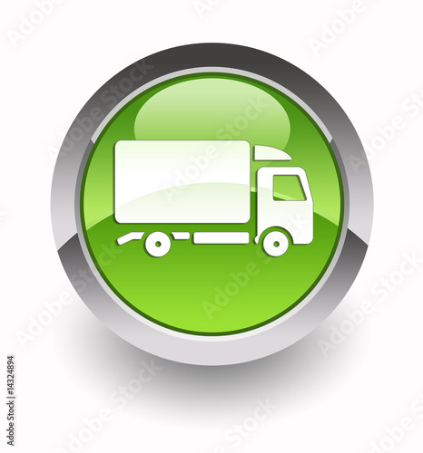 Truck glossy icon photo