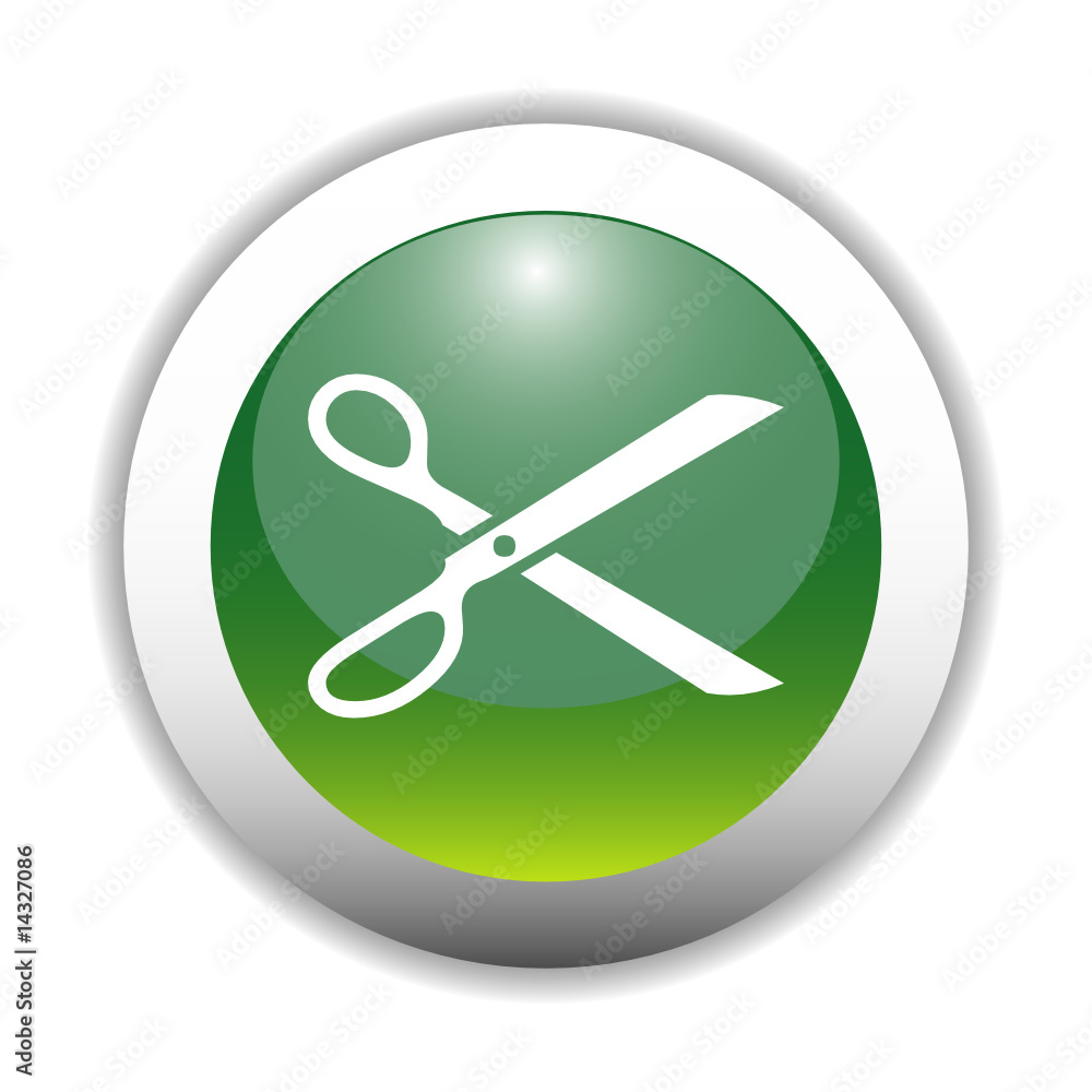 Glossy Scissor Sign Button Glossy Scissor Sign Button