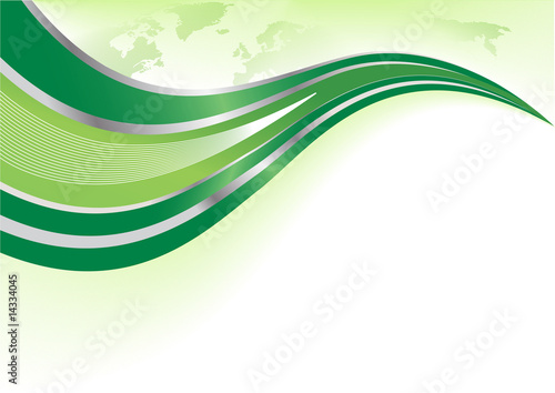 Vector green background with world map