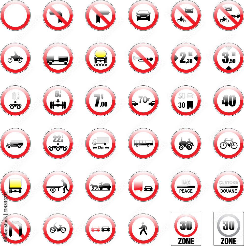 vector isolated road signs vector isolated road signs