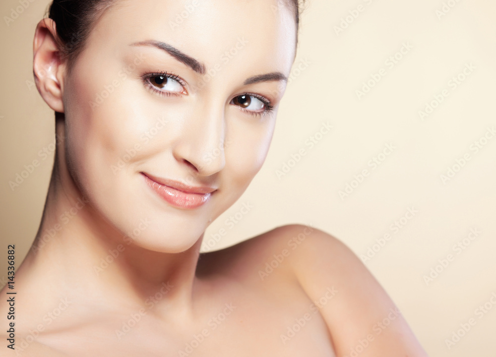 Close-up portrait of sexy caucasian young woman with beautiful b Close-up portrait of sexy caucasian young woman with beautiful b
