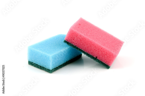 Blue en pink sponge.