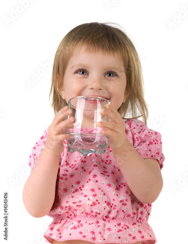 Little girl drink the water