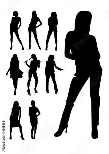 girls silhouettes without details