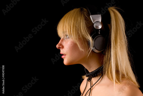 Young girl with headphones