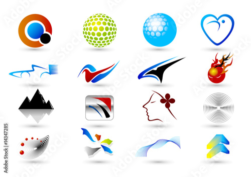 Set of abstract elements for design