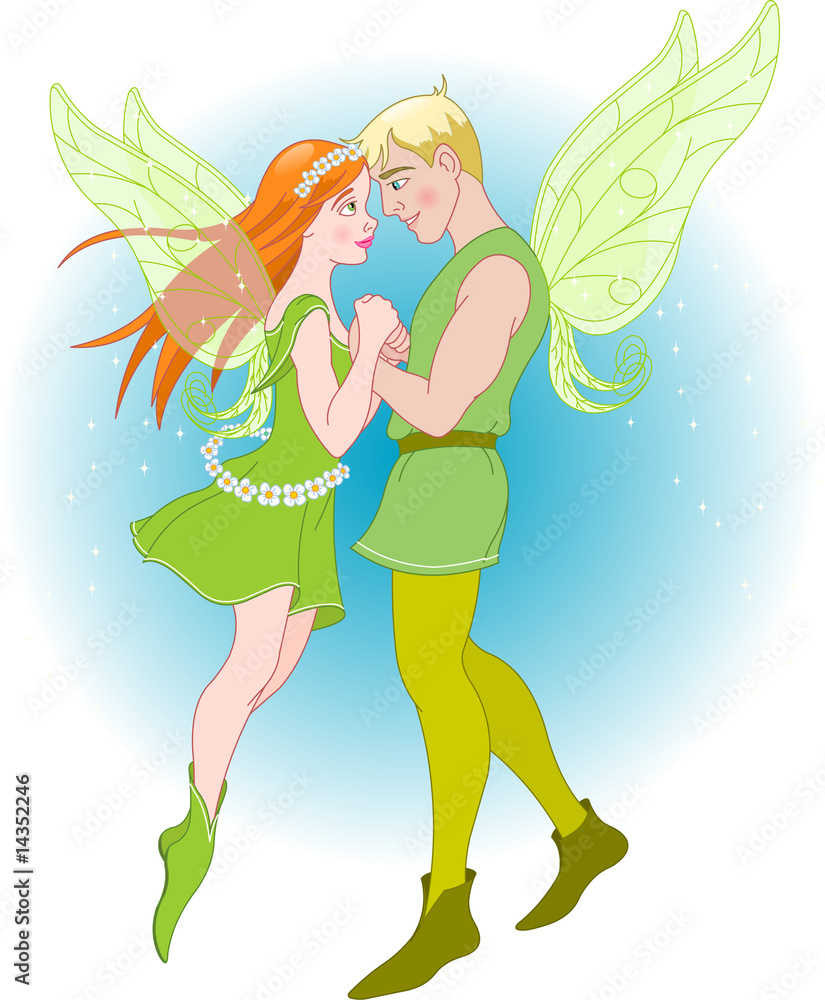 Fairy Couple on a romantic fly Fairy Couple on a romantic fly